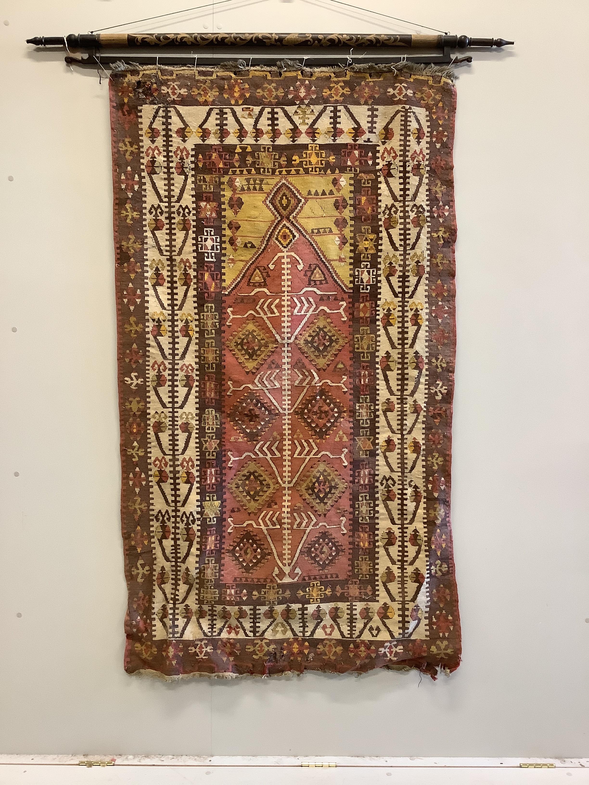 Two Kilim flatweave carpets, larger 160 x 100cm